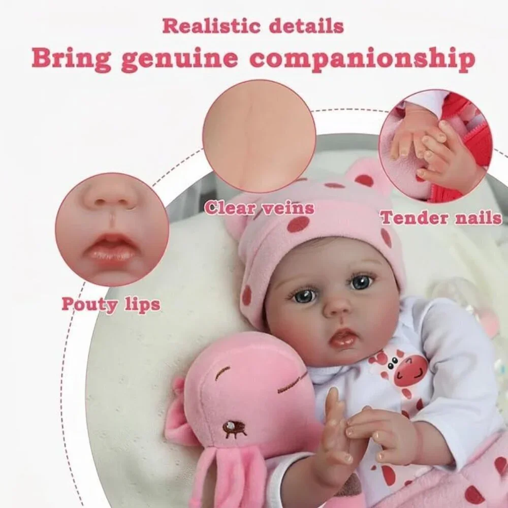 🆕20inch Soft Cloth Body Newborn Baby Dolls Poseable Limbs Sweet Smile Lucy Girl